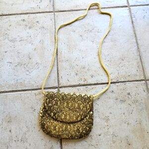 Vintage gold beaded evening bag